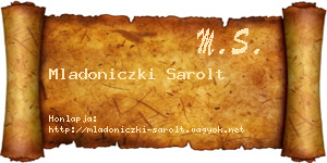 Mladoniczki Sarolt névjegykártya